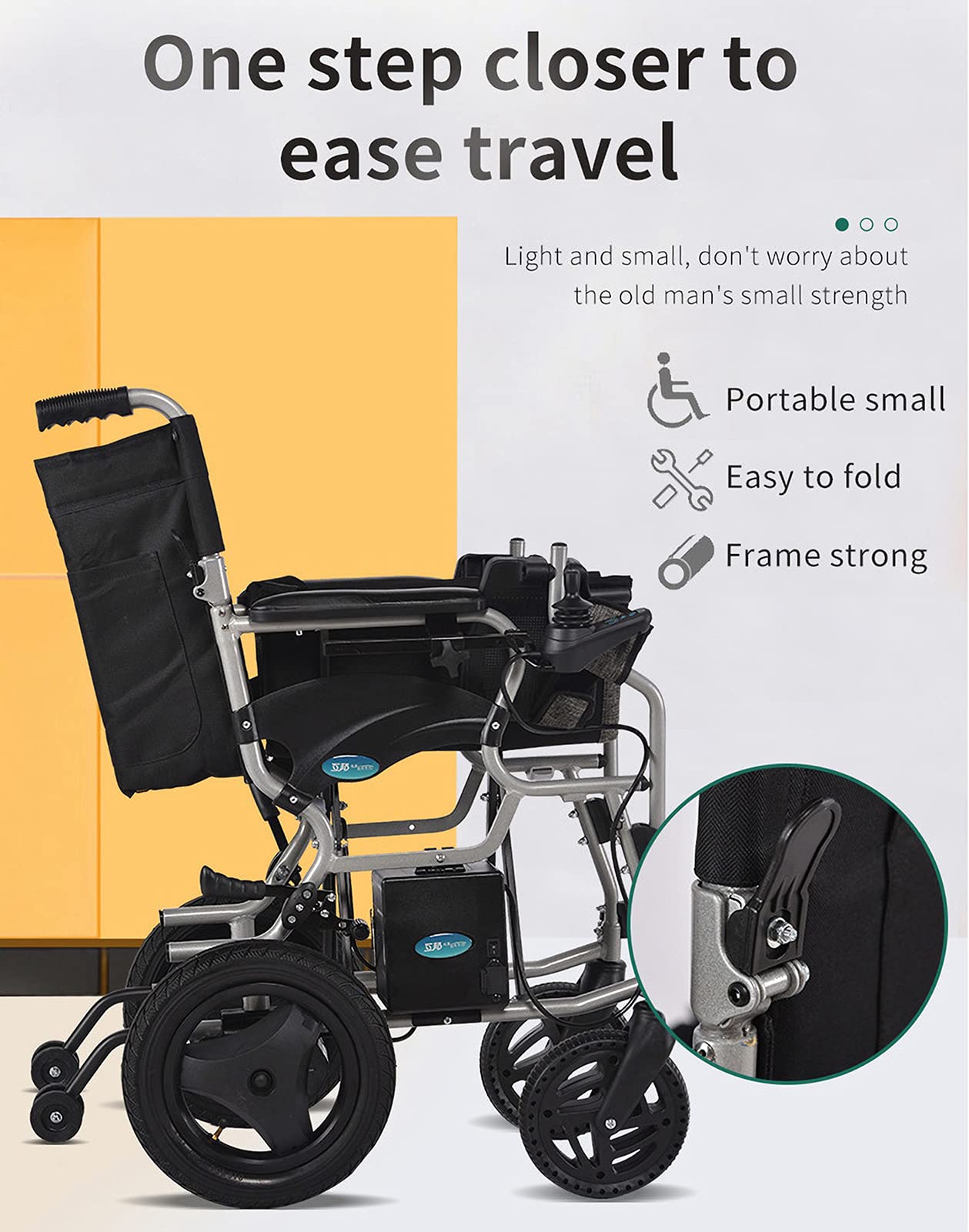 UELEGANS Deluxe Electric Wheelchair - Lightweight Foldable Power Wheelchair with Dual Motor, Portable & Easy Carry - Ideal for Elderly & Disabled - Perfect for Indoor/Outdoor Use, Travel & Daily Mobility