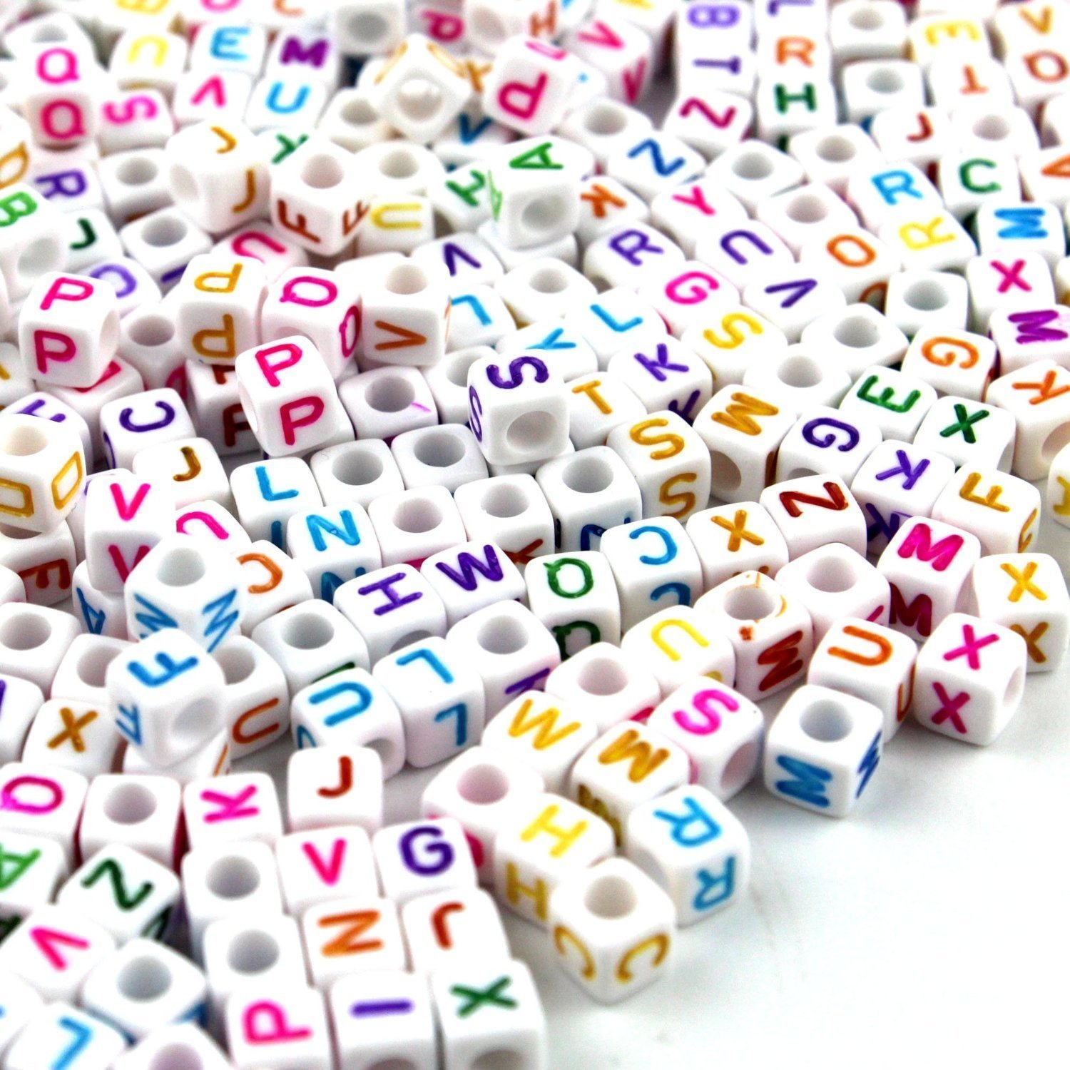 600 Pcs 6mm Colorful English Alphabet Cube Beads - 100 Gram Pack for DIY Jewelry Making, Kids Educational Toys, Bracelets, Necklaces & Keychains | Perfect for Crafts, Gifts & Learning Activities
