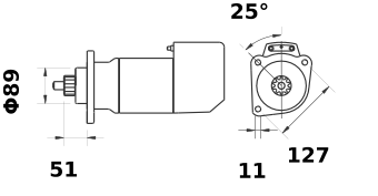 MAHLE Letrika (Iskra) 24VDC 5.4kW Starter Motor MS713 IS9099 - Compatible with Heavy-Duty Trucks & Industrial Equipment