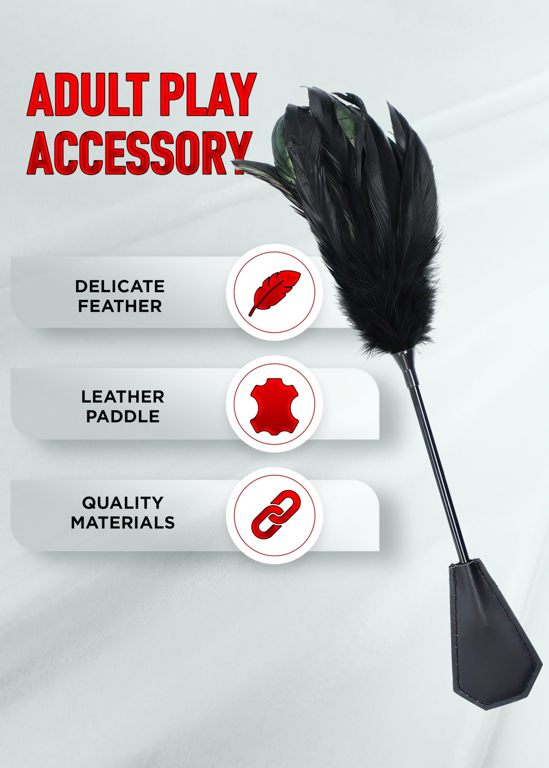 BDSM Feather Tickler & Blindfold Set - Sensual Bondage Restraint Kit for Spanking & Fetish Play - Perfect for Couples' Intimate Roleplay & Sensory Exploration