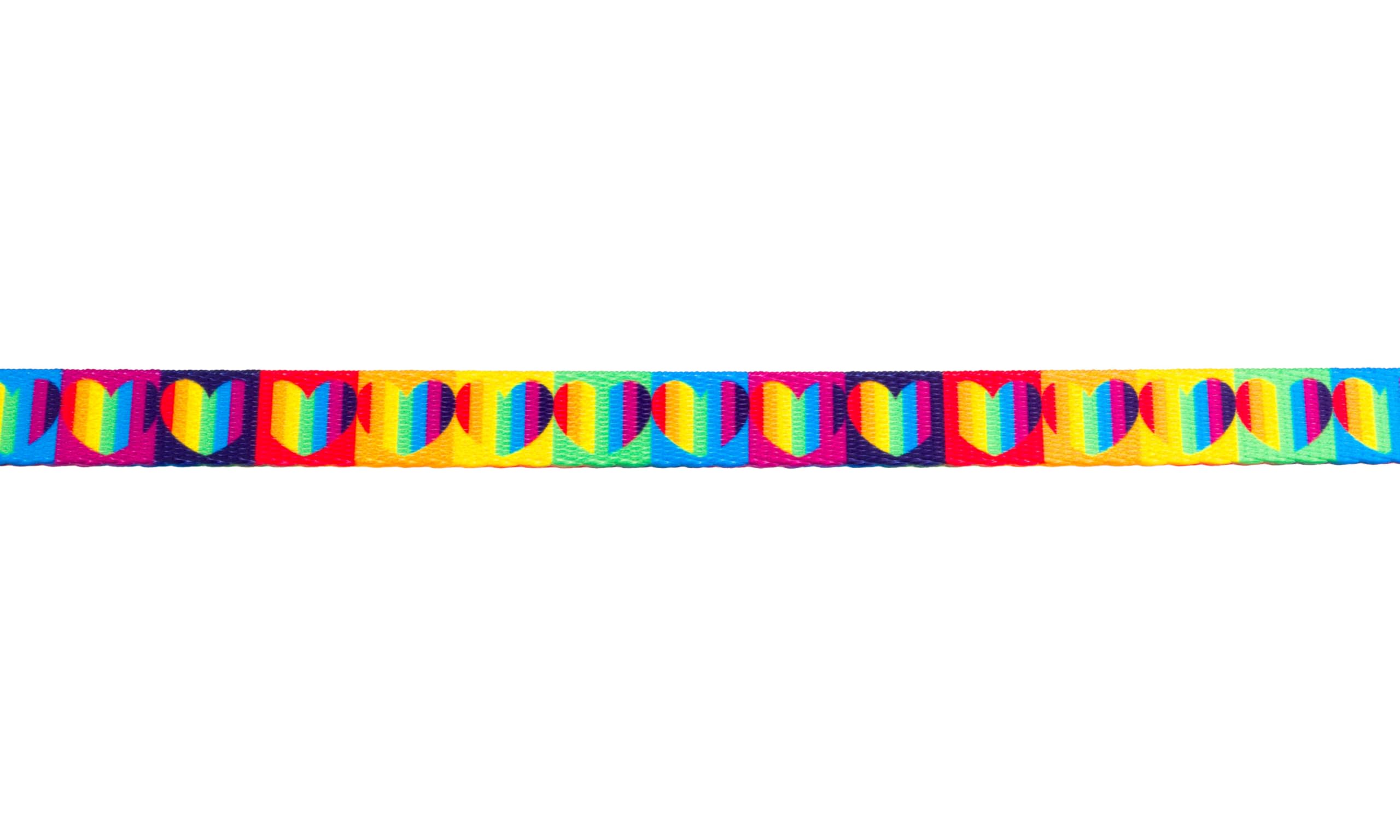 Country Brook Design - Rainbow Hearts Polyester Webbing for DIY Crafts, Sewing Projects & Fashion Accessories | Perfect for Scrapbooking, Hair Bows & Gift Wrapping