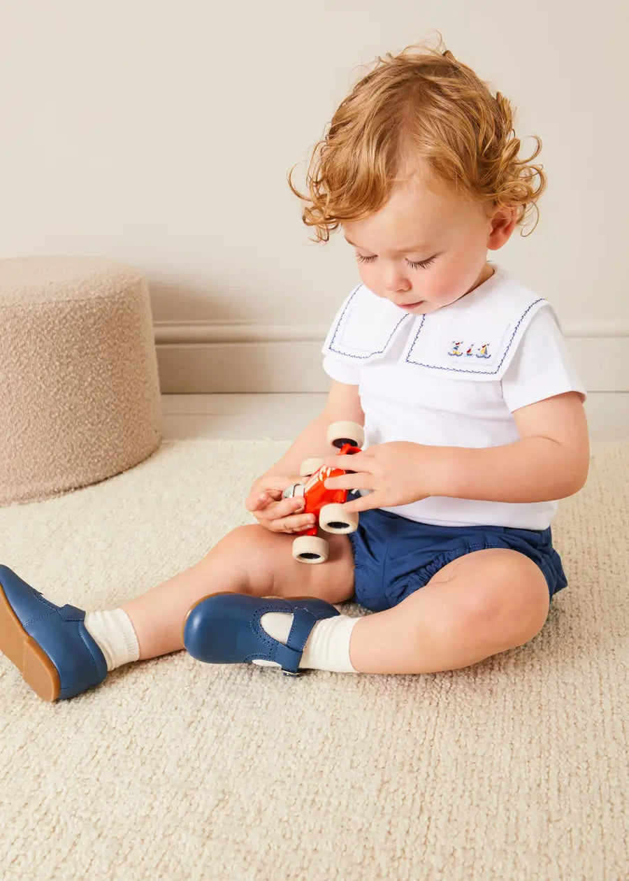 Blue Plain Button Detail Bloomers for Babies & Toddlers (3 Months to 3 Years) - Comfortable Cotton Underwear for Playtime, Diaper Changes & Everyday Wear