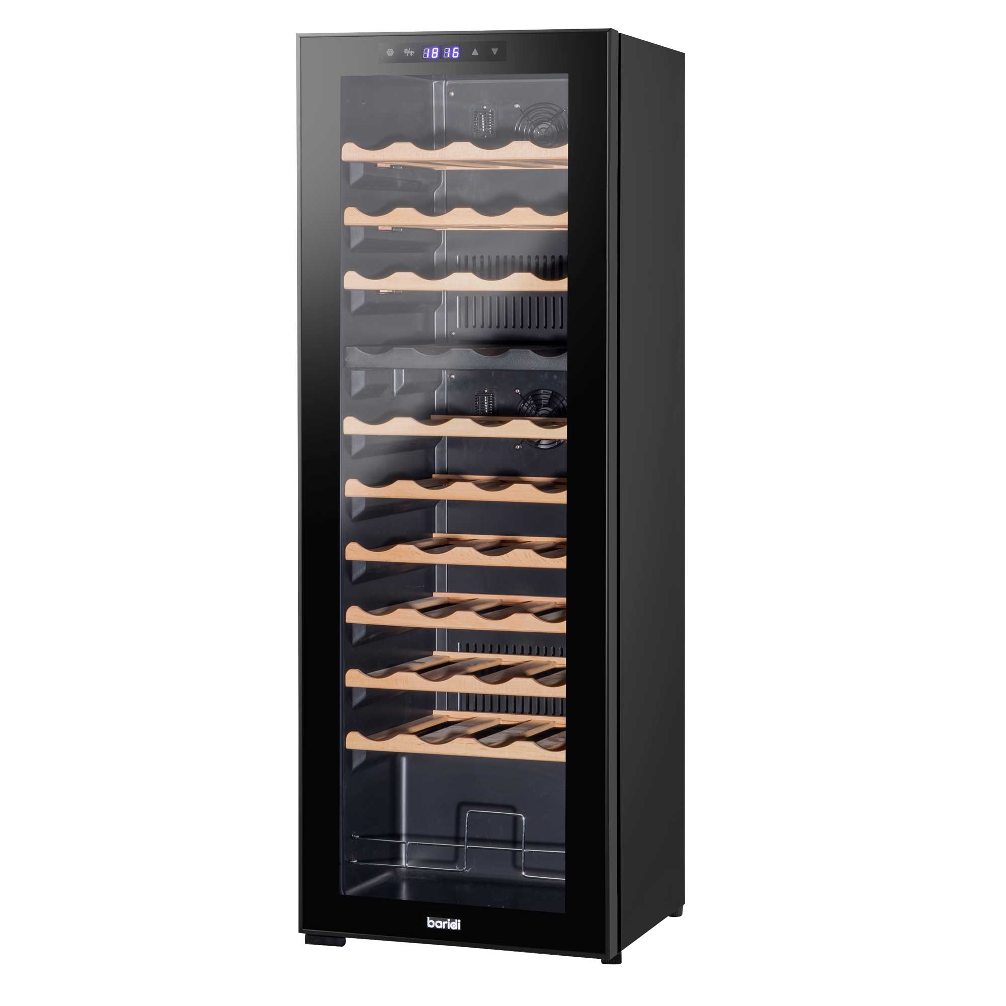 Baridi 44 Bottle Dual Zone Wine Cooler Refrigerator with Touch Screen Controls & Wooden Shelves - Perfect for Home Bars, Restaurants, and Wine Cellars