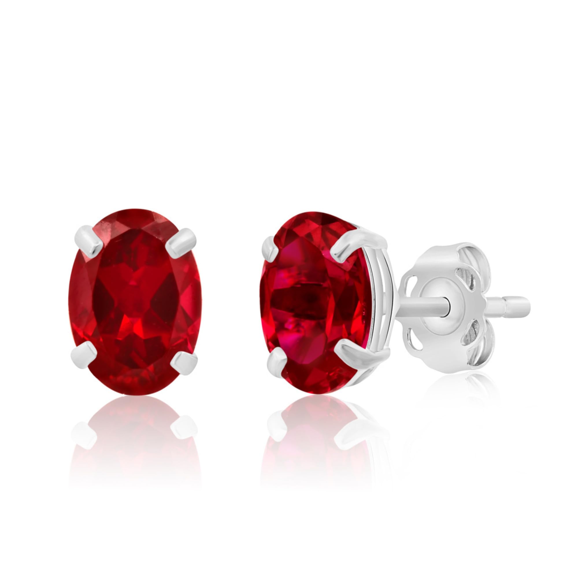 14K Gold Oval Stud Earrings for Women - 7x5mm Gemstone Birthstone Earrings with Push Backs | Real 14 Karat Gold Hypoallergenic Studs | Perfect Gift for Birthday, Anniversary & Everyday Wear by MAX + STONE