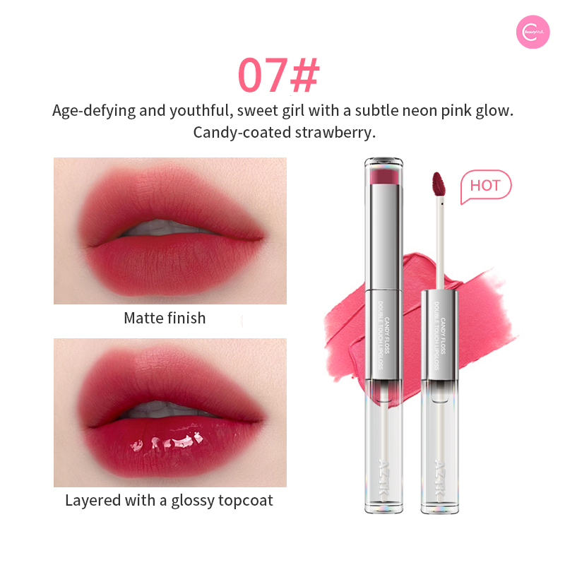 AZTK Double Ended Lip Gloss - 2-in-1 Moisturizing & Plumping Lip Gloss Set for Day & Night Wear - Perfect for Makeup Lovers & On-The-Go Touch Ups