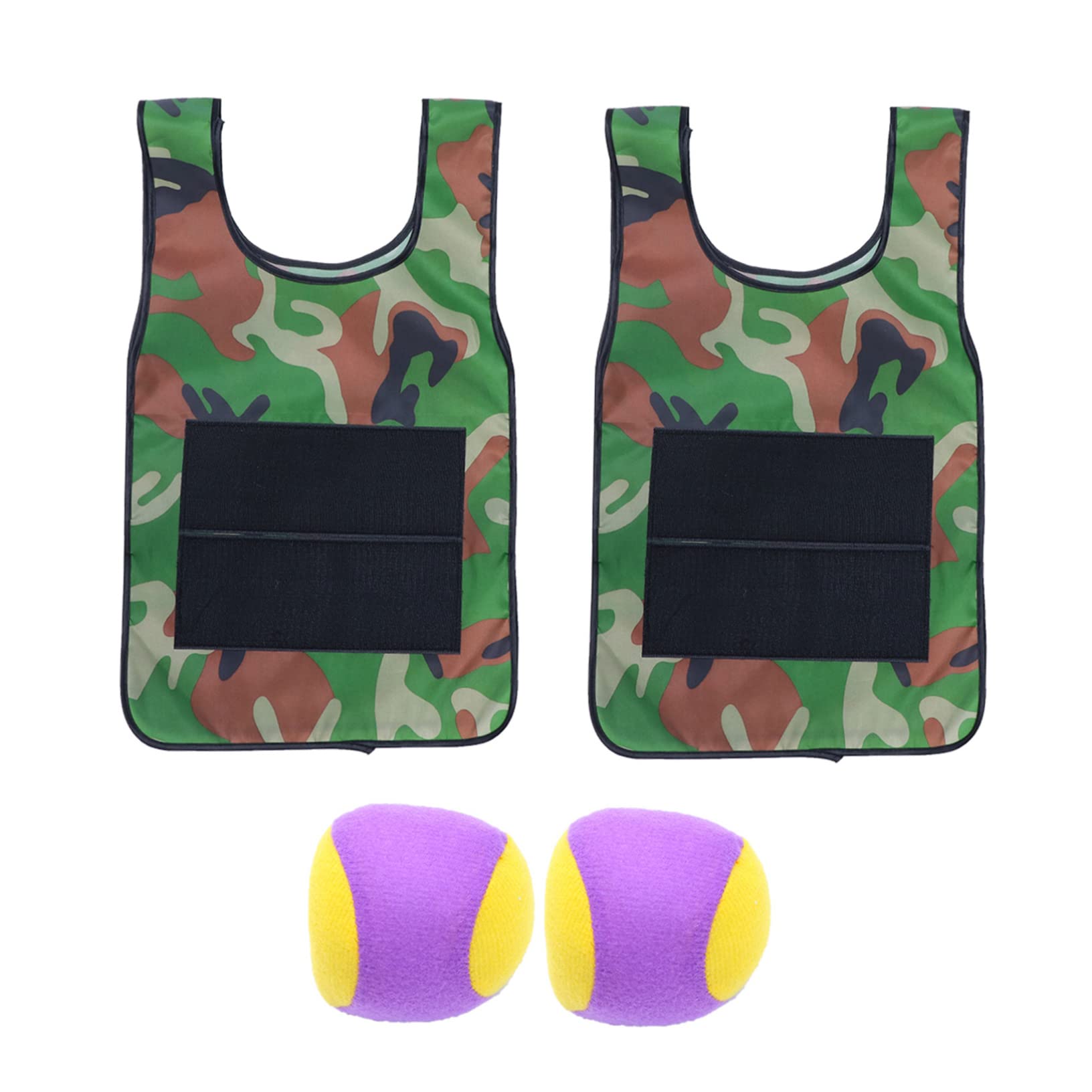 CORHAD 2 Sets Sticky Ball Game for Kids - Outdoor Interactive Sports Toys with Velcro Catch Ball & Vests - Fun Backyard, Park, and Beach Activities for Children