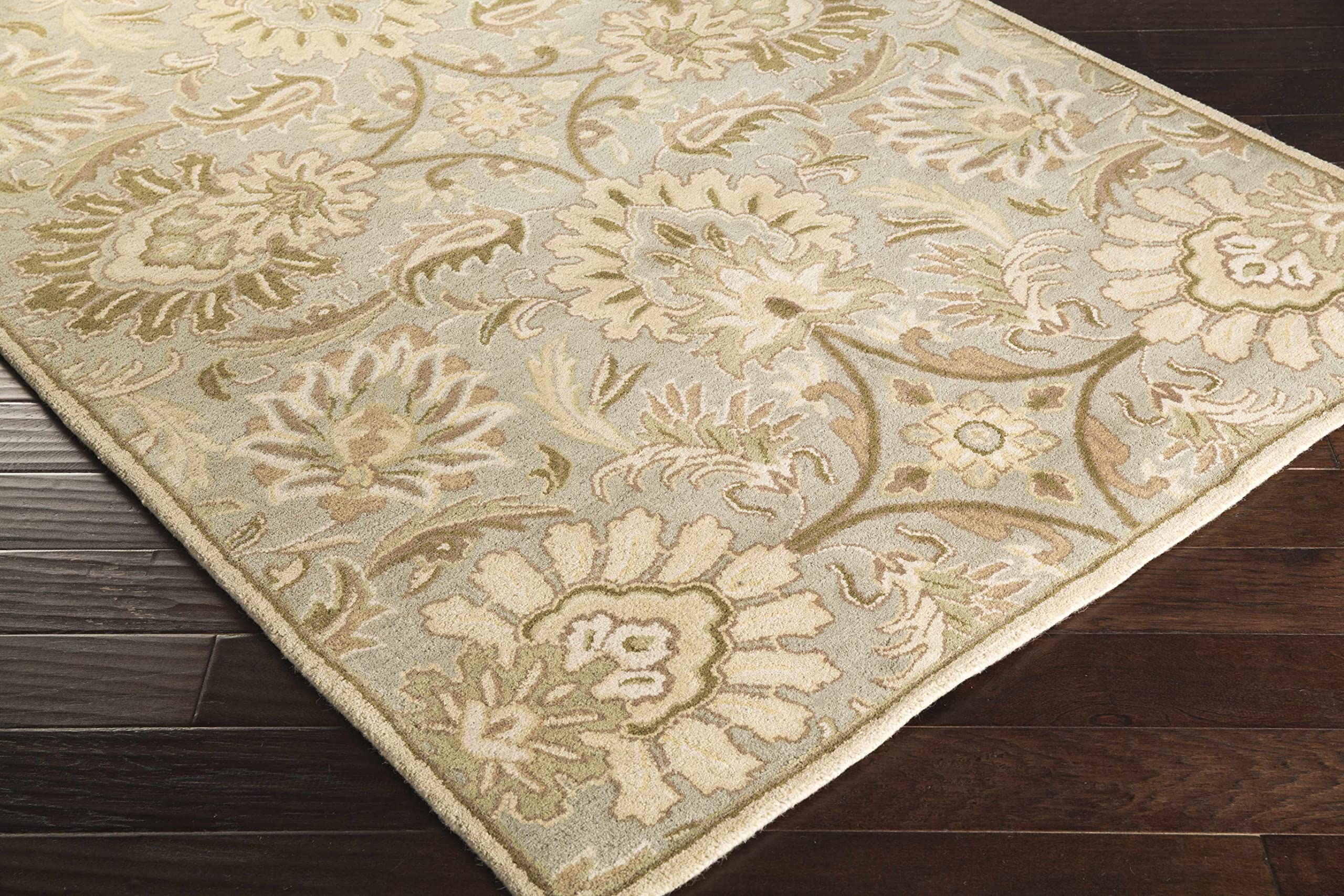 Kohler Wool Area Rug 5' x 8' - Traditional Ivory Gray Brown Handmade Living Room Bedroom Rug - Soft Durable Floor Carpet for Home Decor, Cozy Housewarming Gift