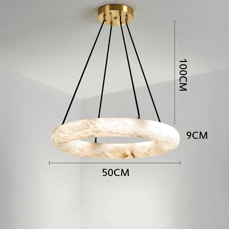 Spanish Natural Marble Chandelier - Elegant Ceiling Light Fixture for Dining Room, Living Room & Bedroom | Modern Luxury Home Decor Lighting