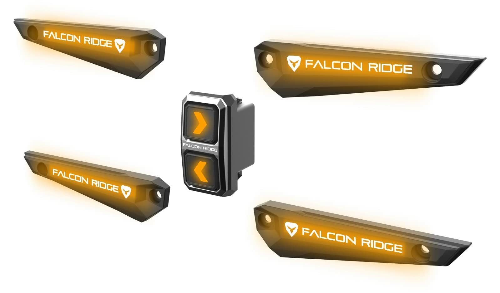 FALCON RIDGE Flash 4 UTV Turn Signal Kit - Sequential LED Lights, Waterproof Design, Universal Fit for Polaris, Can-Am, Kawasaki, Honda UTVs & ATVs | Perfect for Off-Roading, Trail Riding & Night Adventures