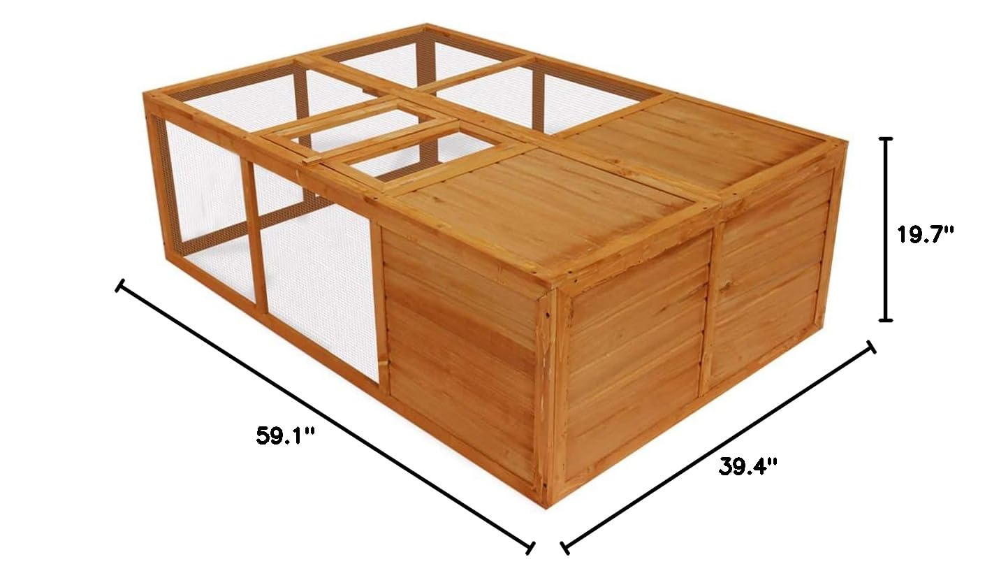 Foldable Wooden Animal Cage for Outdoor Use - Portable Pet Enclosure for Rabbits, Chickens, and Small Animals - Perfect for Backyard, Garden, and Farm Use