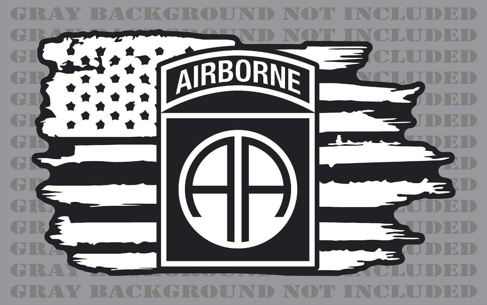 82nd Airborne Division Army American Flag Sticker Decal (2 Pack, 2x3.5 Inches) - Patriotic Vinyl Decals for Cars, Laptops & Military Gear