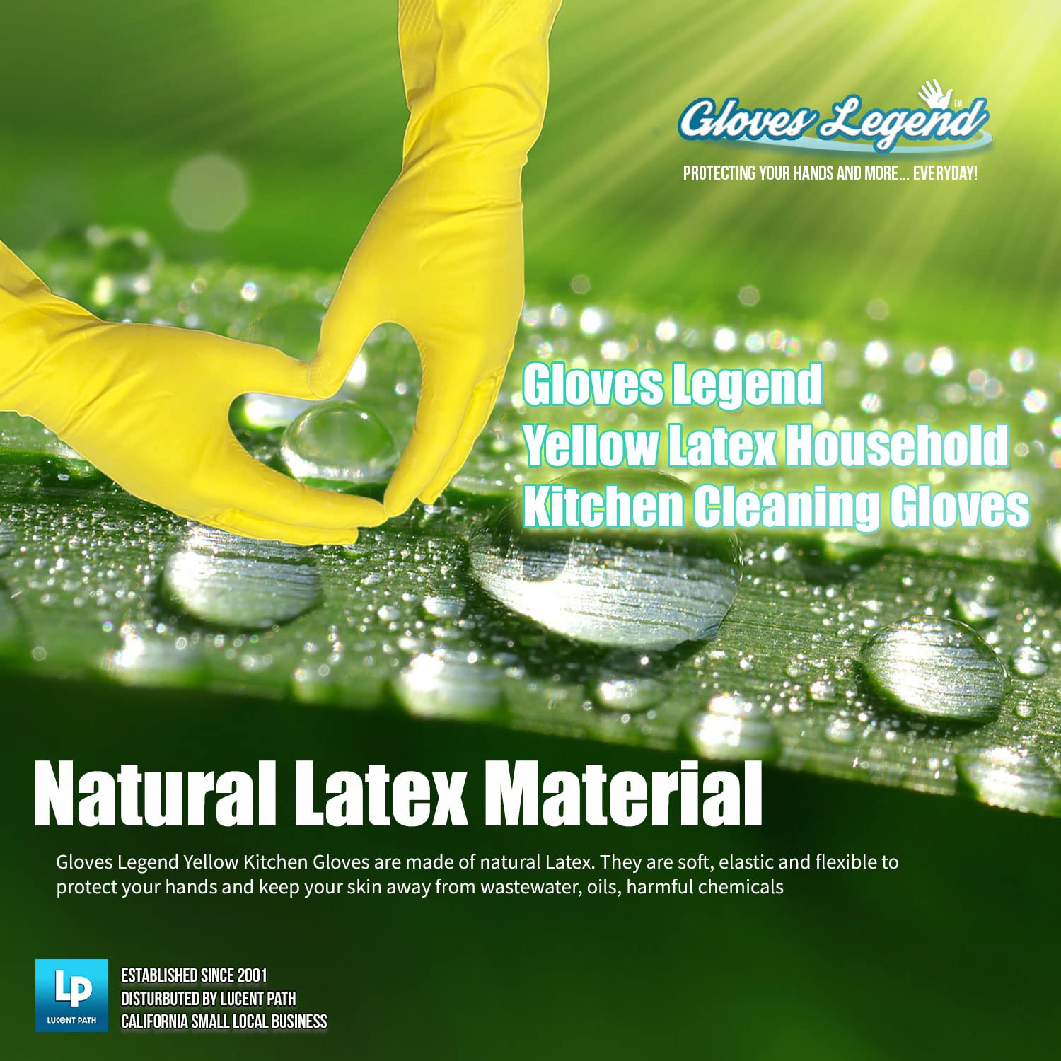 Large Yellow Reusable Kitchen Cleaning Gloves - Durable Dishwashing Gloves for Household Chores, Washing Dishes & Heavy Duty Cleaning