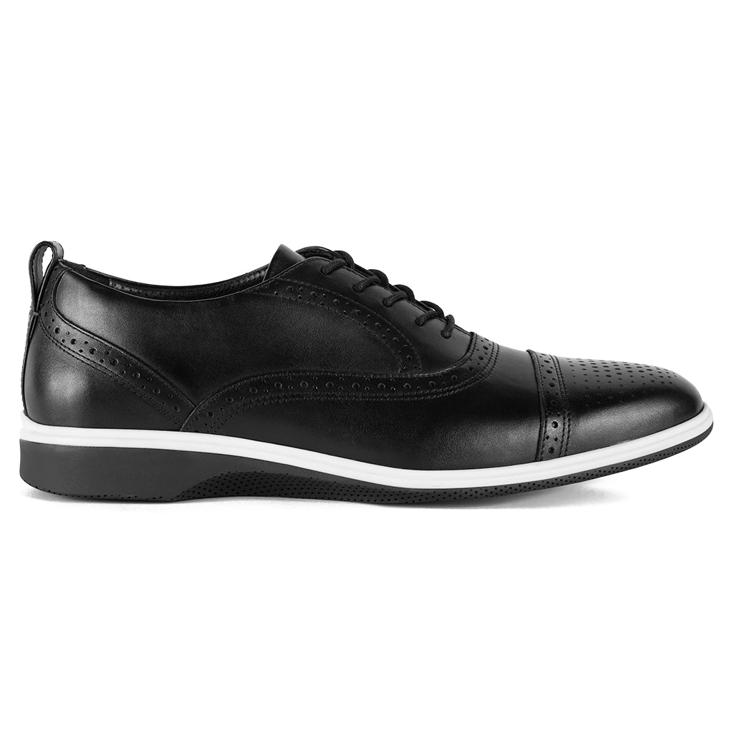 Premium Cap Toe Dress Shoes for Men - Classic Onyx Black Formal Oxfords for Business, Wedding & Office Wear