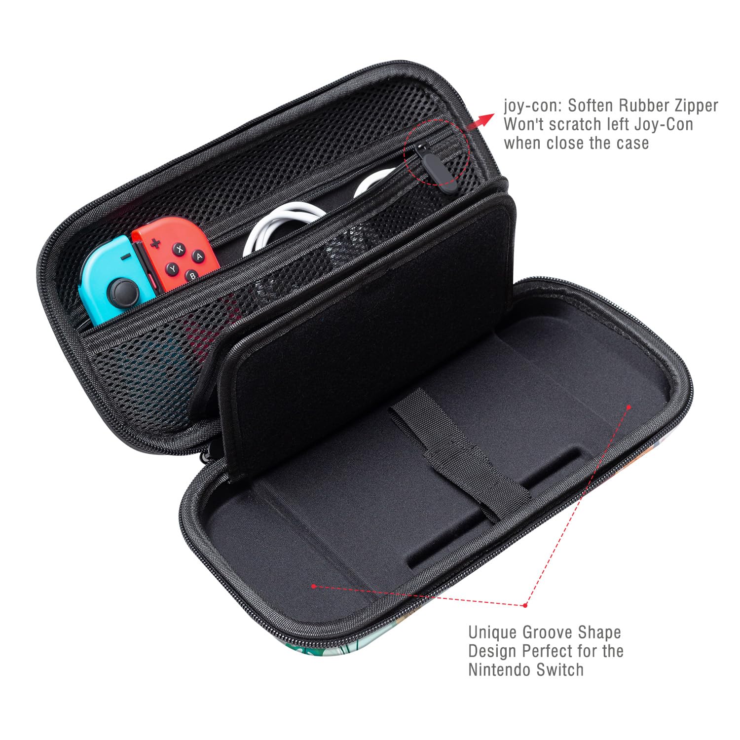 Lokigo Protective Carrying Case for Nintendo Switch & Switch OLED - Travel Case with 16 Game Card Slots for Console & Accessories - Durable Case for Boys & Girls - Perfect for Gaming On-The-Go, Travel, and Daily Storage