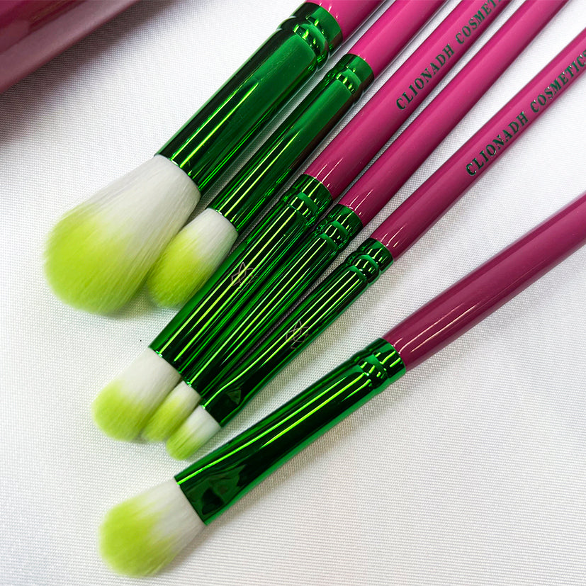 Premium Dragon Fruit Brush Set - 6 Piece Makeup Brush Kit for Flawless Blending & Contouring - Perfect for Professional & Home Makeup Application