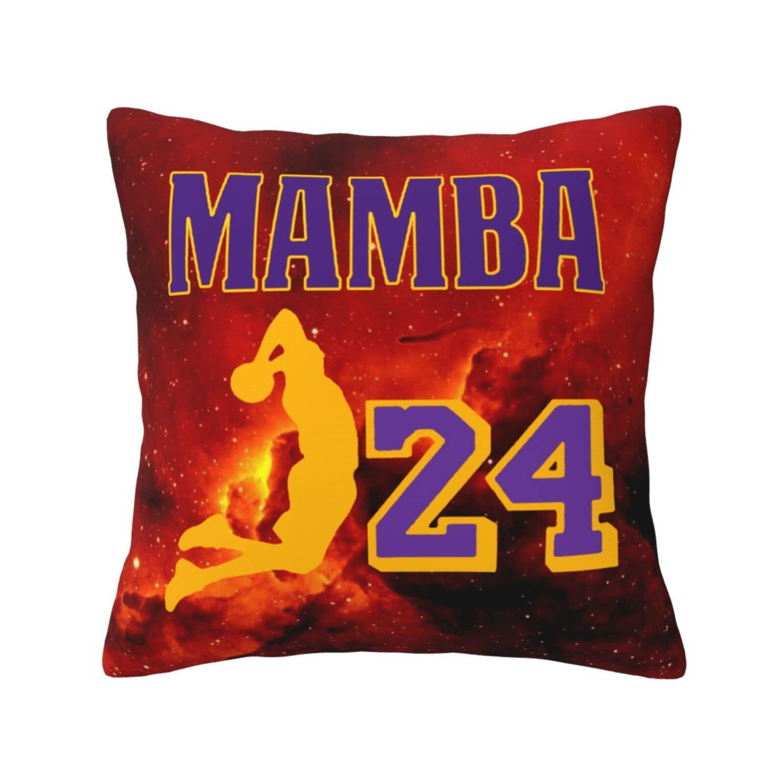 Mamba Ko-Be 3D Basketball Throw Pillow Cover - Soft Decorative Cushion Case for Sofa, Couch, Bed & Car - Perfect for NBA Fans, Sports Room Decor & Gift Ideas