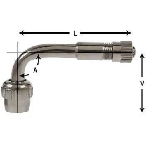 Chrome Bent Valve Extension - Universal Fit for Tires, Trucks & SUVs - Durable Metal Air Valve Stem Extender - Perfect for Off-Roading, Car Wash & Low-Clearance Vehicles