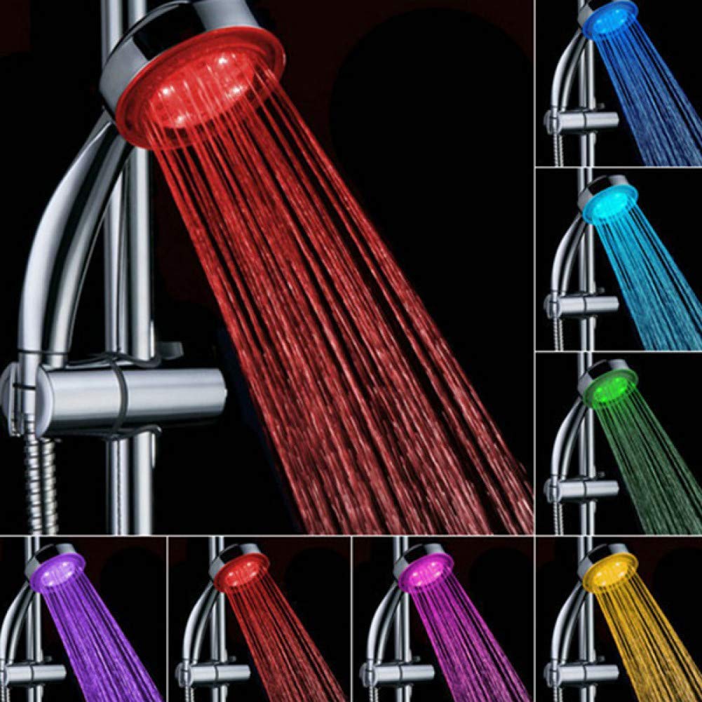 LED Shower Head with Color Changing Lights - 7 Color Automatic Rainfall Handheld Showerhead with 5 LED Lights for Romantic Bathroom Experience - Perfect for Spa Nights, Relaxing Showers & Mood Lighting in Modern Bathrooms
