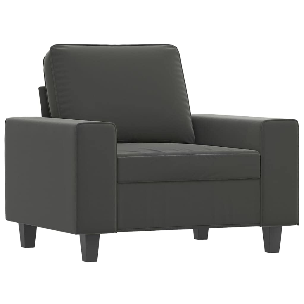 Comfortable Single Sofa Armchair with Soft Microfiber Fabric - Dark Gray Living Room Chair for Bedroom, Office, Reading Nook & Coffee Shop (37