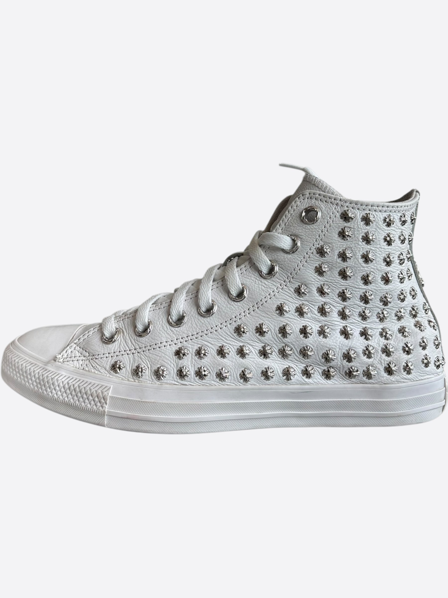 Chrome Hearts White Rhodium Cross High Top Sneakers - Stylish Unisex Fashion Shoes for Streetwear & Casual Outfits