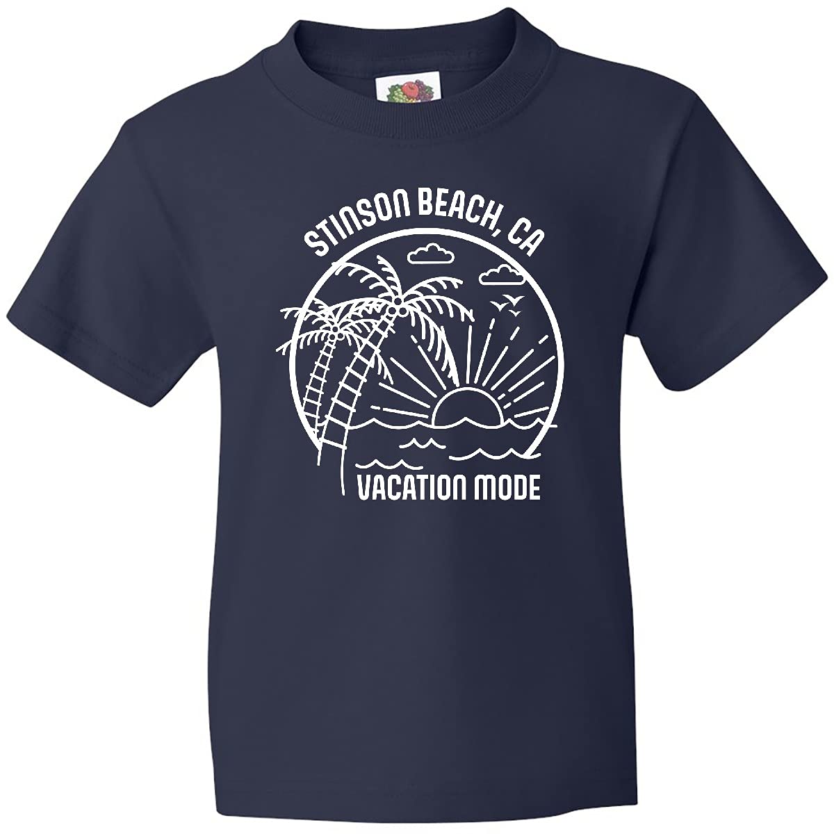 Inktastic Summer Vacation Mode Stinson Beach California Youth T-Shirt - Comfortable Kids Travel Tee for Beach Trips & Family Holidays