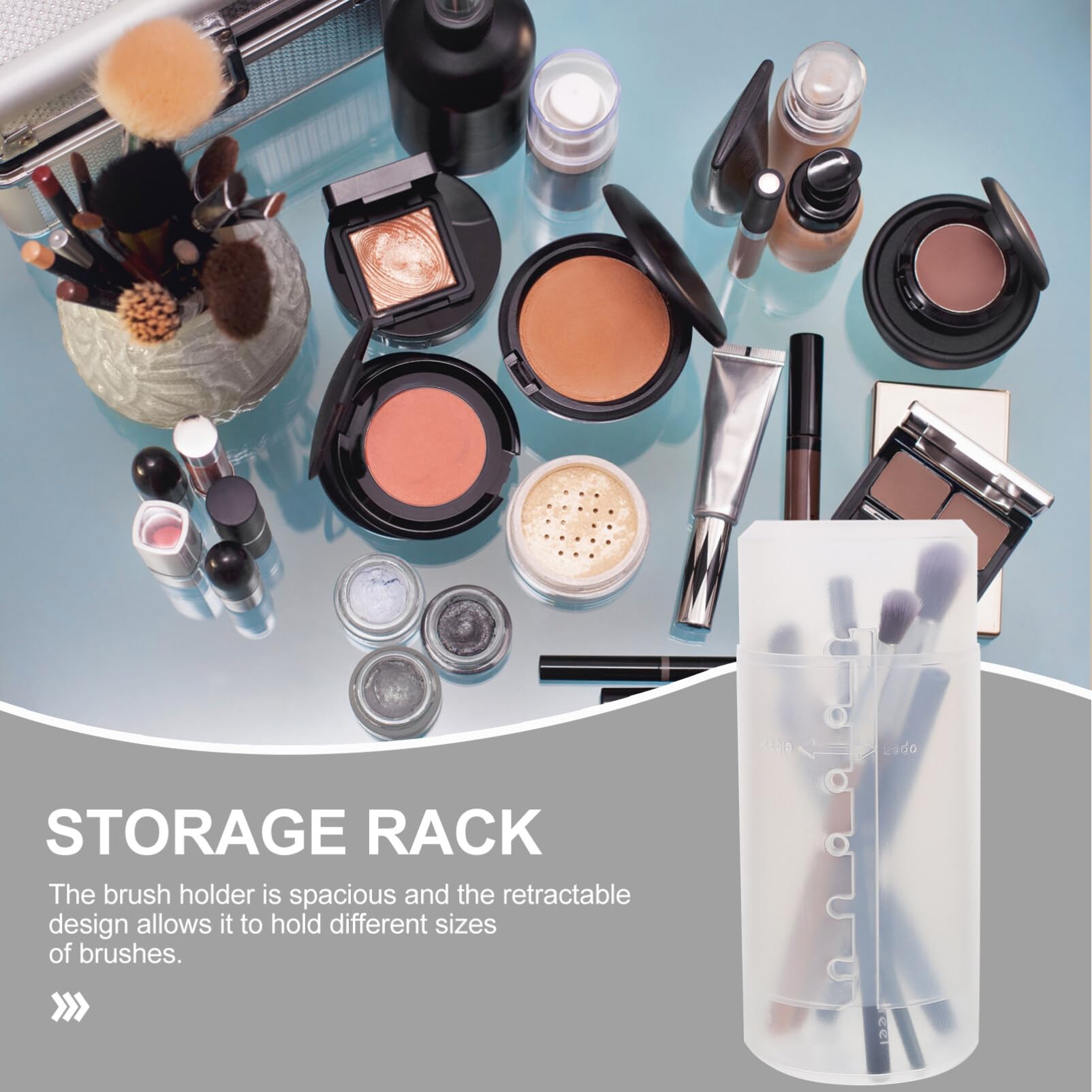 Minkissy 3-Piece Retractable Travel Makeup Brush Holder - Clear Plastic Dustproof Cosmetic Organizer for Makeup Brushes | Perfect for Travel, Home Storage & Professional Makeup Artists