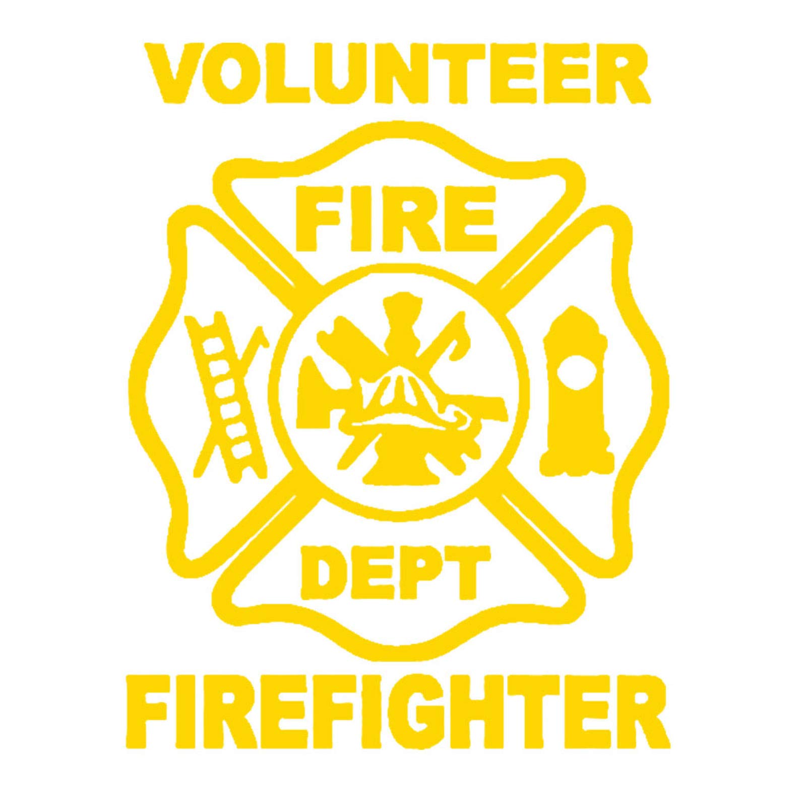Shineweb Reflective Volunteer Firefighter Vinyl Car Sticker - Durable Yellow Decal for Vehicle, Truck, Window & Wall Decoration - Ideal for Emergency Response & Community Support