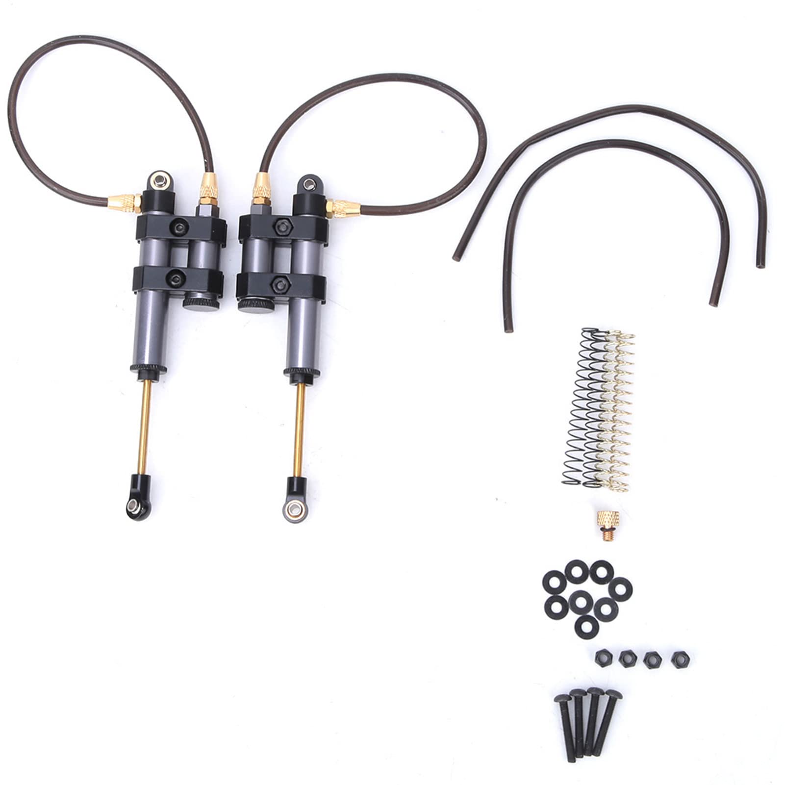 2Pcs Adjustable RC Car Shock Absorbers with Internal Spring & Negative Pressure - Compatible with SCX10, D90 1/10 Scale RC Cars - Perfect for Off-Road Crawling & Trail Driving