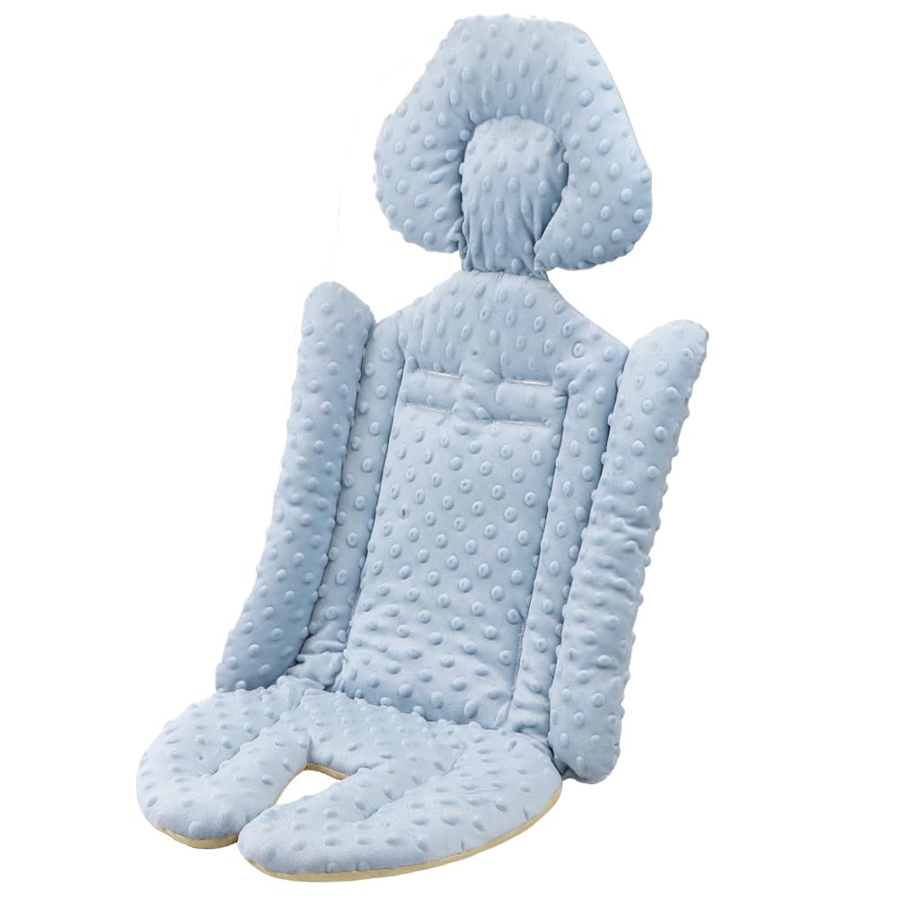 Soft Thickened Universal Baby Stroller Seat Liner - Breathable Cotton Pushchair Cushion Pad with Anti-Slip Backing | Head & Body Support for Infants | Perfect for Strollers, Car Seats & Shopping Carts