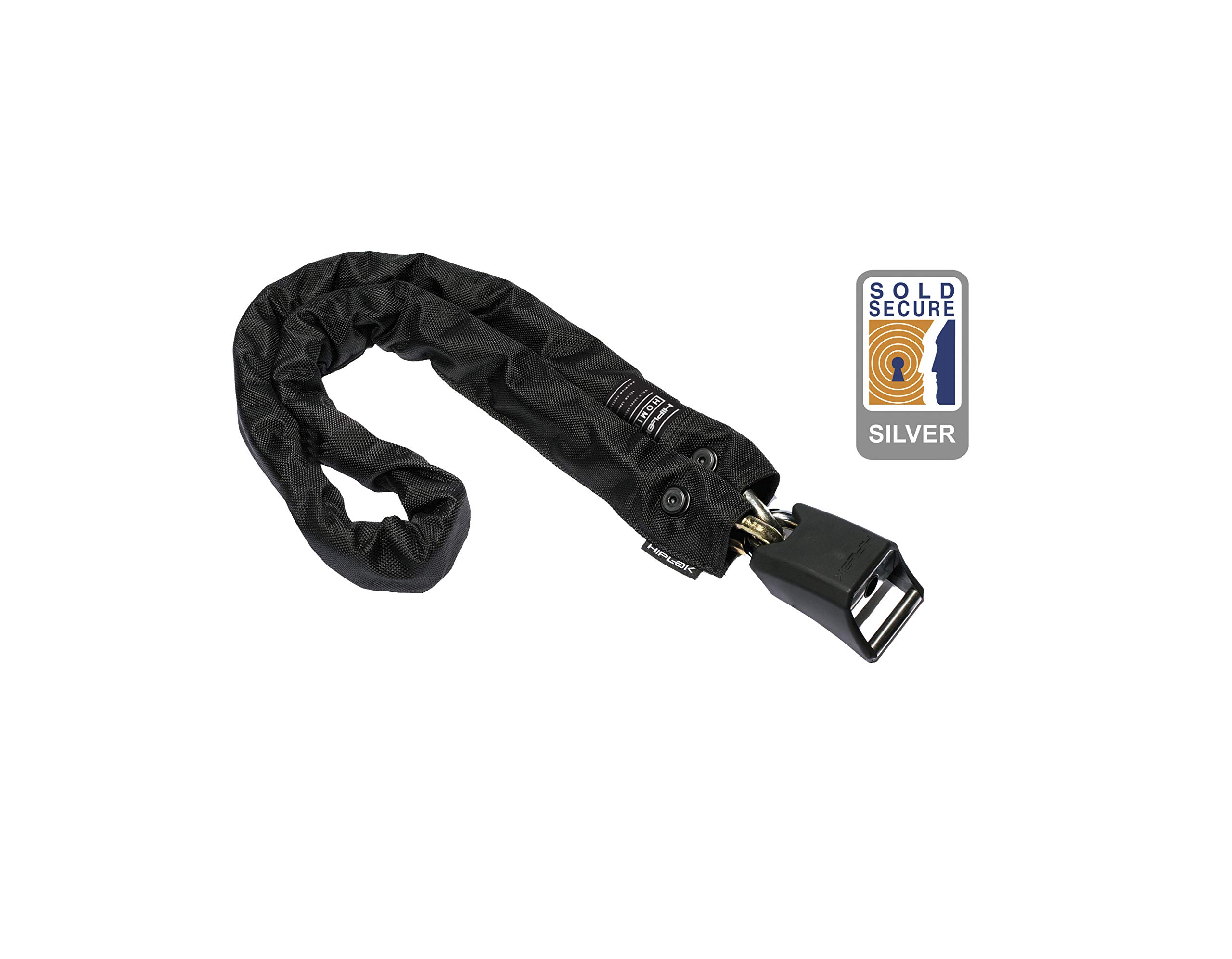 Hiplok Home Silver Bike Chain Lock - 8mm Thick, 1.2m Length, 12mm Shackle - Heavy Duty Bicycle Security Lock with 3 Keys & 10 Year Warranty - Sold Secure Silver Rated - Perfect for Garage, Shed & Outdoor Bike Storage