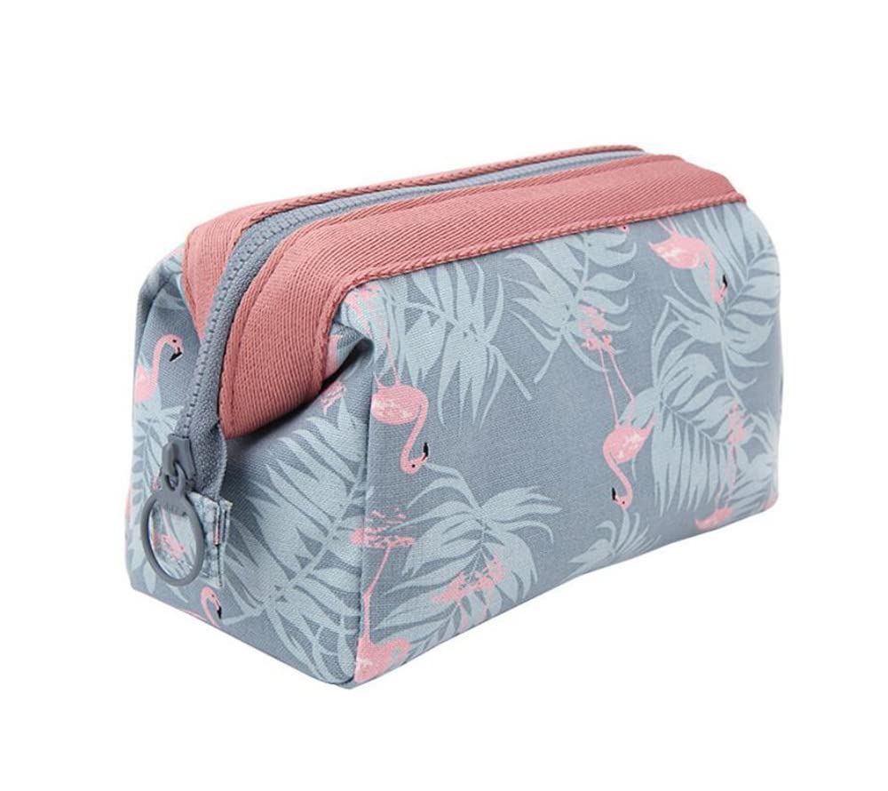 Waterproof Flamingo Cosmetic Bag for Women & Girls - Travel Makeup Organizer, Portable Toiletry Wash Bag - Perfect for Gym, Vacation & Daily Use