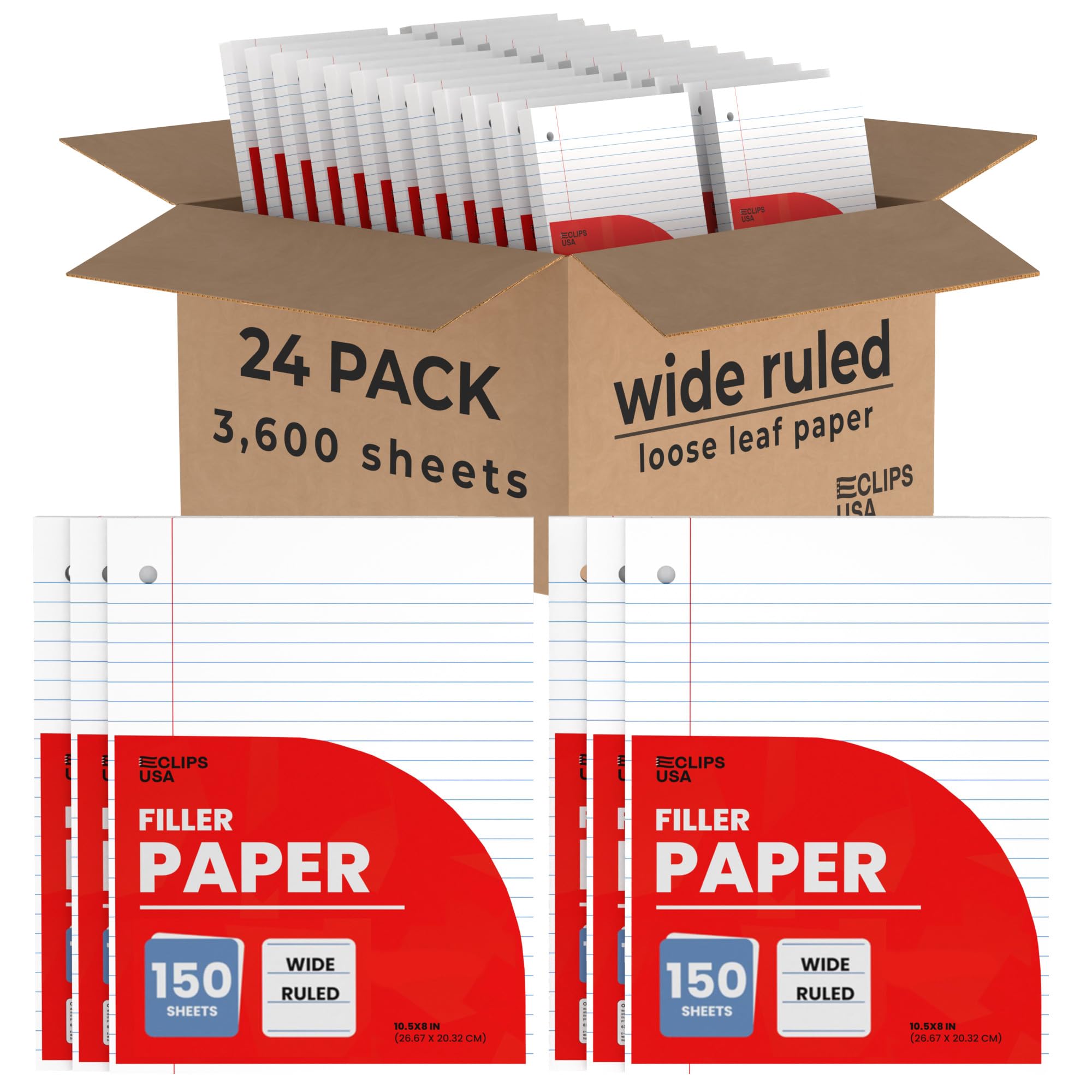 Wide Ruled Loose Leaf Notebook Paper - 10.5