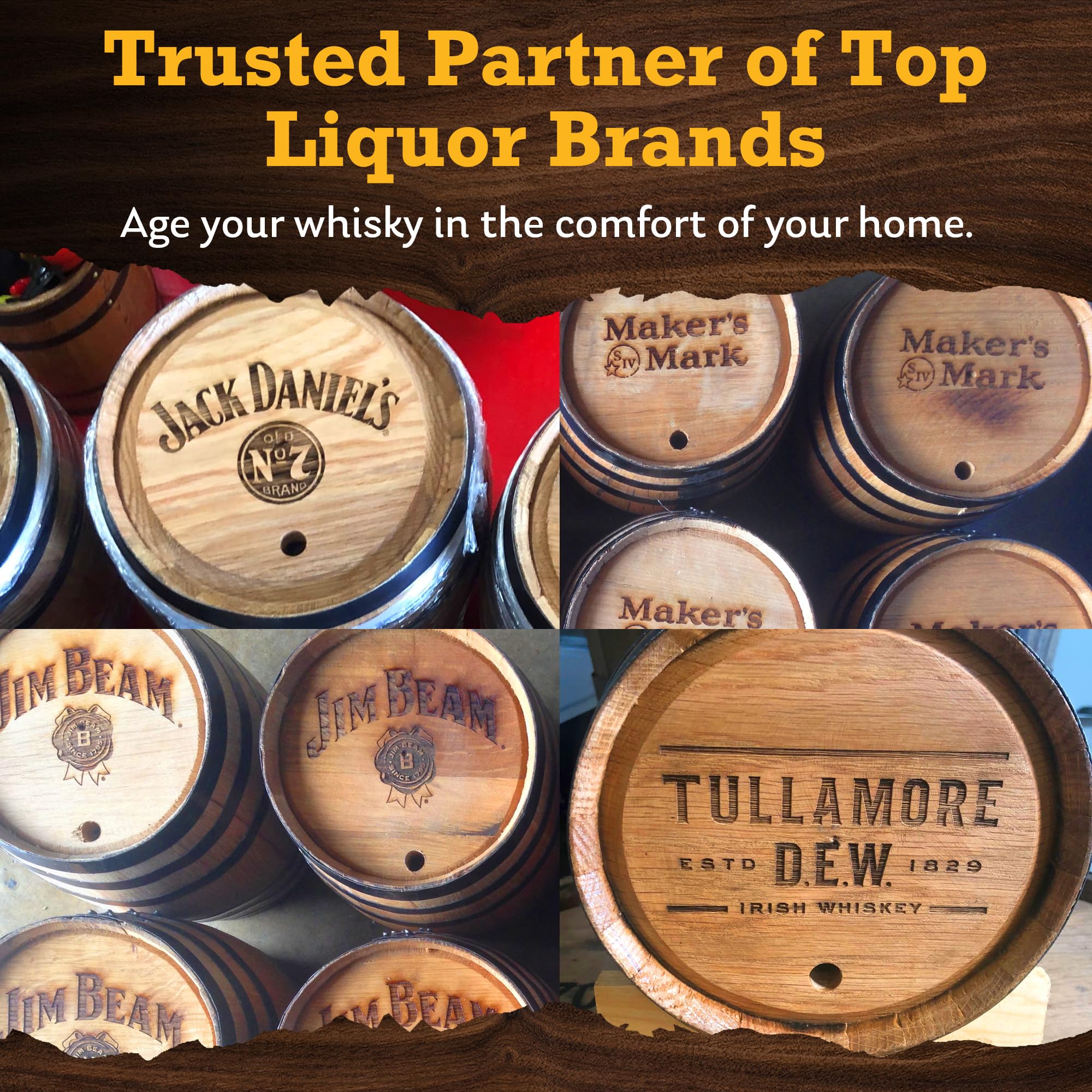 Premium 5L American Charred Oak Barrel for Aging Whiskey, Wine, Rum, Scotch, Bourbon & Brandy - Ideal for Home Brewing, Distilling & Craft Cocktails - Perfect Whiskey Barrel & Wine Barrel for Small Batch Spirits