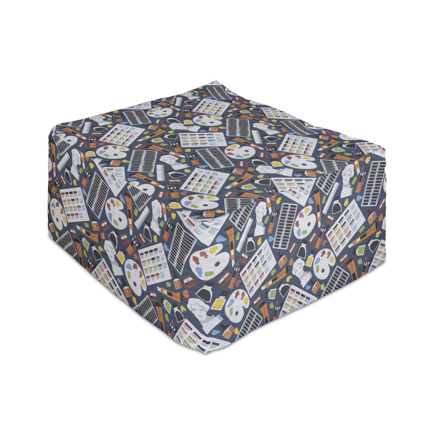 Ambesonne Colorful Rectangle Pouf Ottoman - 25