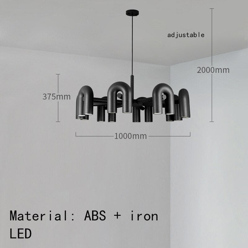 U-Shaped Chandelier - Modern Crystal Ceiling Light Fixture for Dining Room, Living Room & Bedroom | Elegant Lighting Decor for Home & Office Spaces