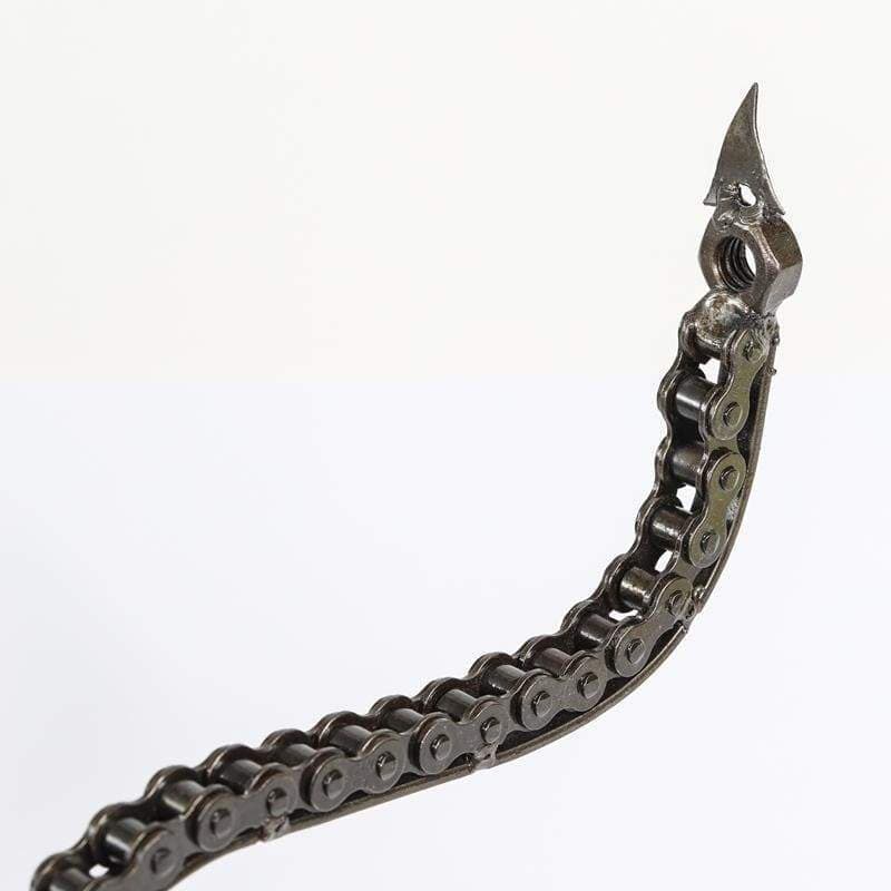 Unique Alien-Inspired Recycled Metal Sculpture - Eco-Friendly Home Decor & Art Gift for Sci-Fi Fans | Perfect for Living Room, Office, or Garden Display