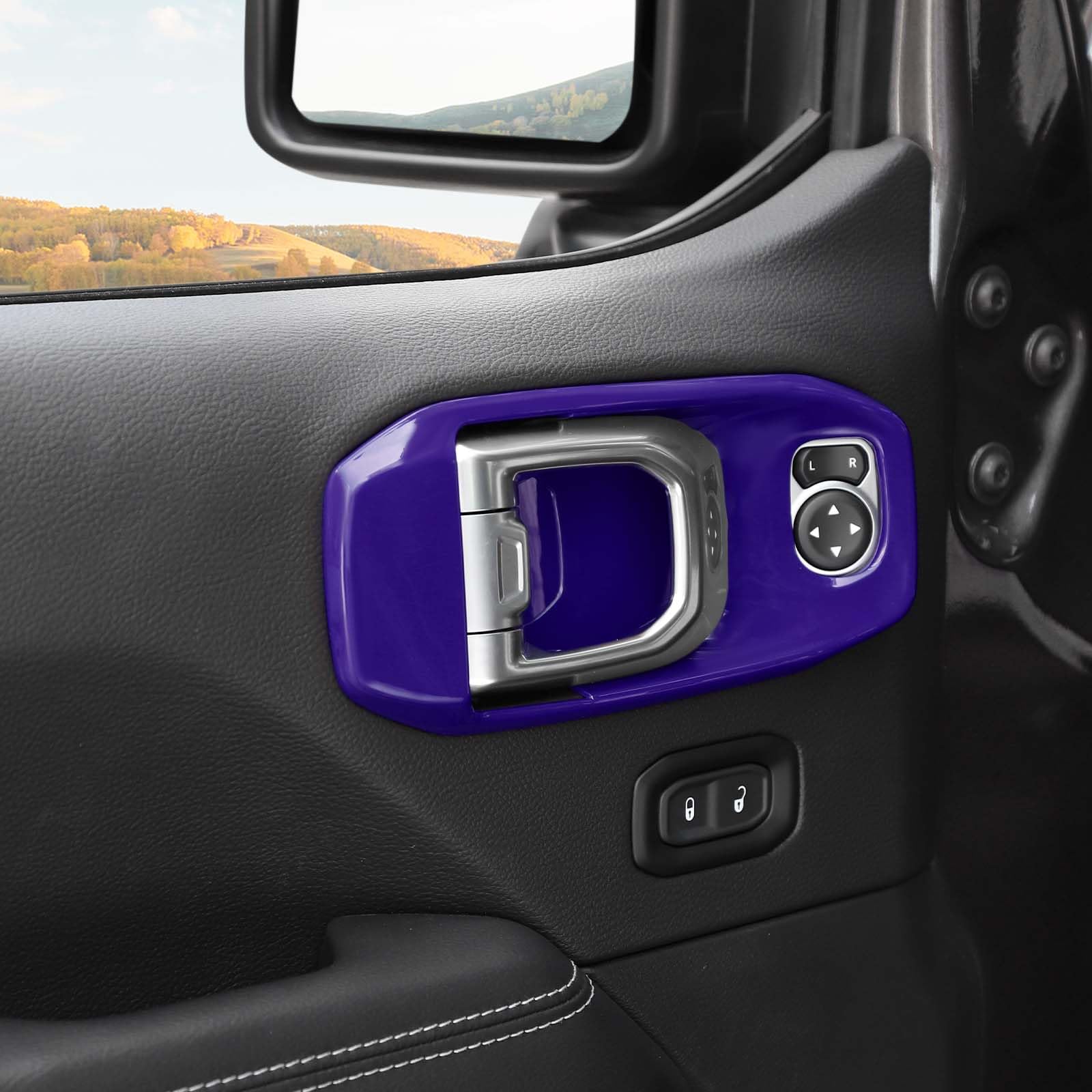 RT-TCZ Jeep JL Inner Door Handle Bowl Cover Trim - Compatible with Jeep Wrangler JL/JLU & Gladiator JT (2018-2024) - Purple Interior Accessories (4-Piece Set) - Upgrade Your Vehicle's Interior Style & Protection