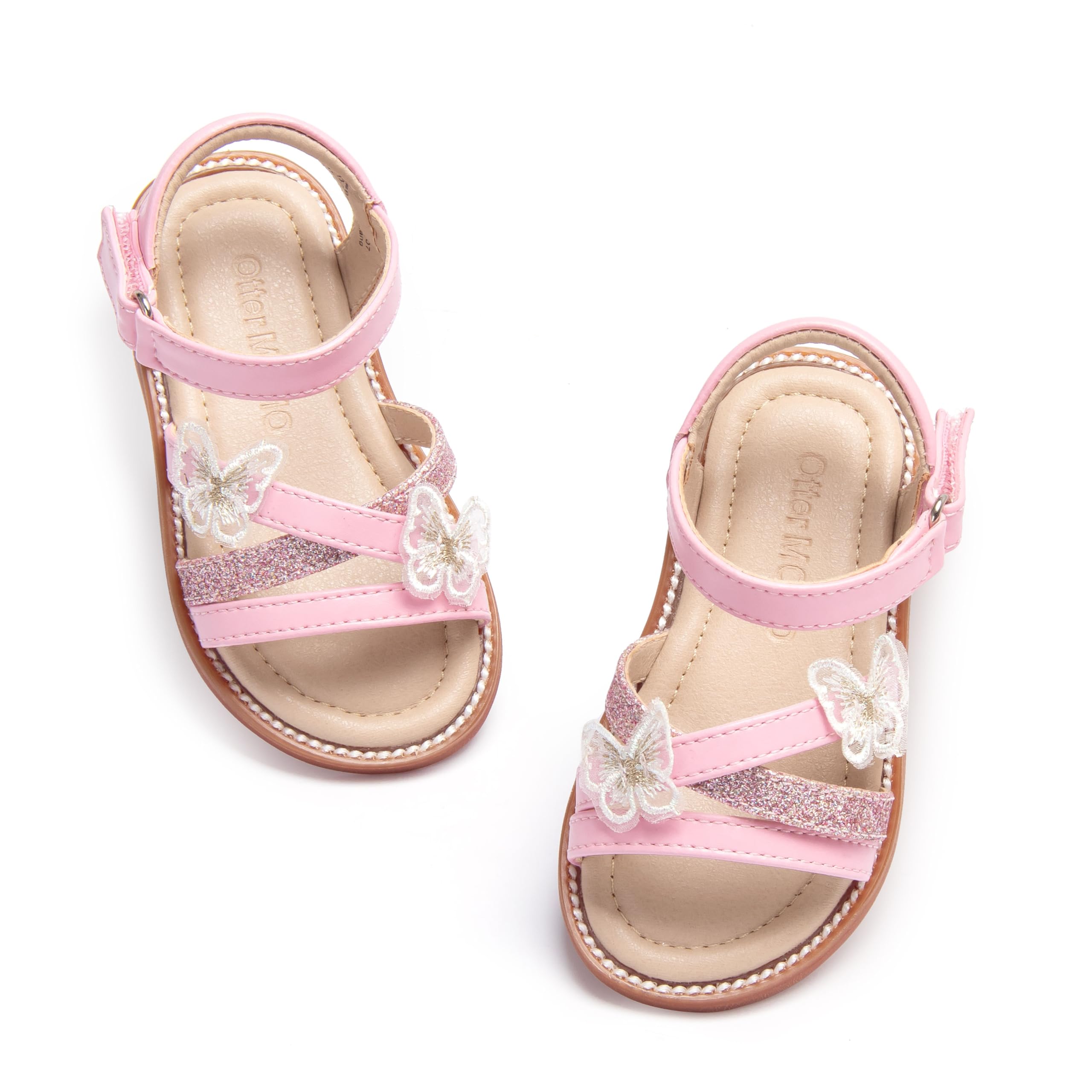 Otter MOMO Girls Sandals - Open Toe Princess Flat Sandals for Summer | Comfortable Casual Shoes for Beach, Park & Outdoor Play