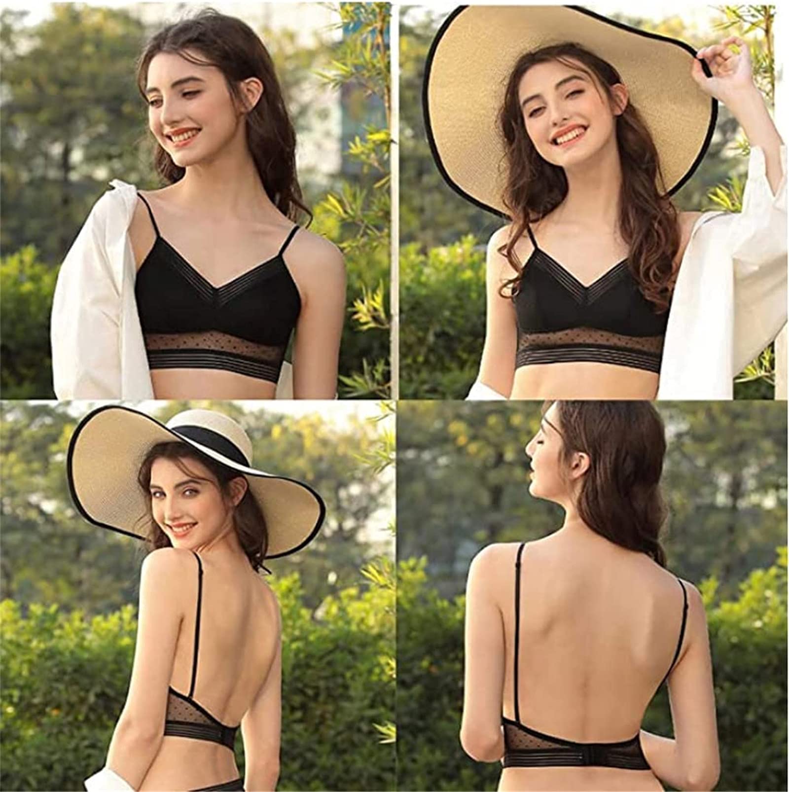 Wireless Lace Bra for Women - Low Back Lifting Push Up Bra with U-Back Design, Comfortable & Supportive for Daily Wear, Date Night & Special Occasions