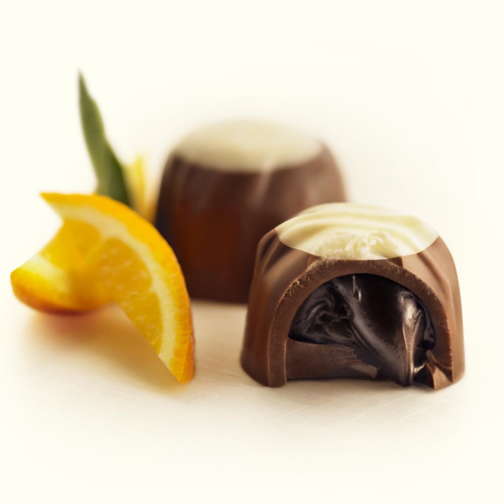 Lily O'Brien's Zesty Orange Chocolate Pouch - 4 Pack of Milk Chocolate with Brazilian Orange Oil Ganache Filling | Gourmet Gift, Dessert Topping & Party Treat