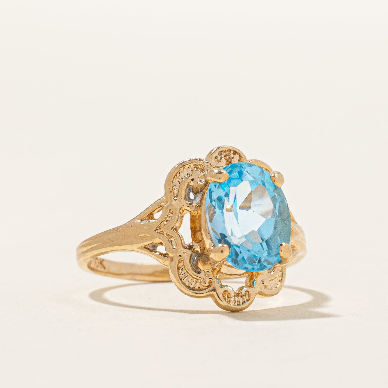 Blue Topaz Cocktail Ring - 2.30 Carat Gemstone Jewelry for Women | Size 6.25 | Elegant Statement Ring for Evening Parties, Weddings & Special Occasions