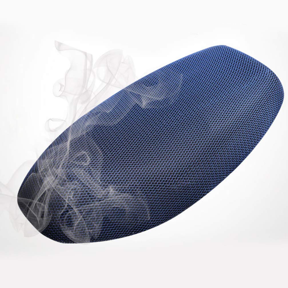 LIOOBO XL Motorcycle Seat Cover - Waterproof Scooter Moped Seat Cushion with Heat Insulation, Elastic Dacron Fabric in Blue - Perfect for Cruisers, Touring Bikes & Daily Commuting