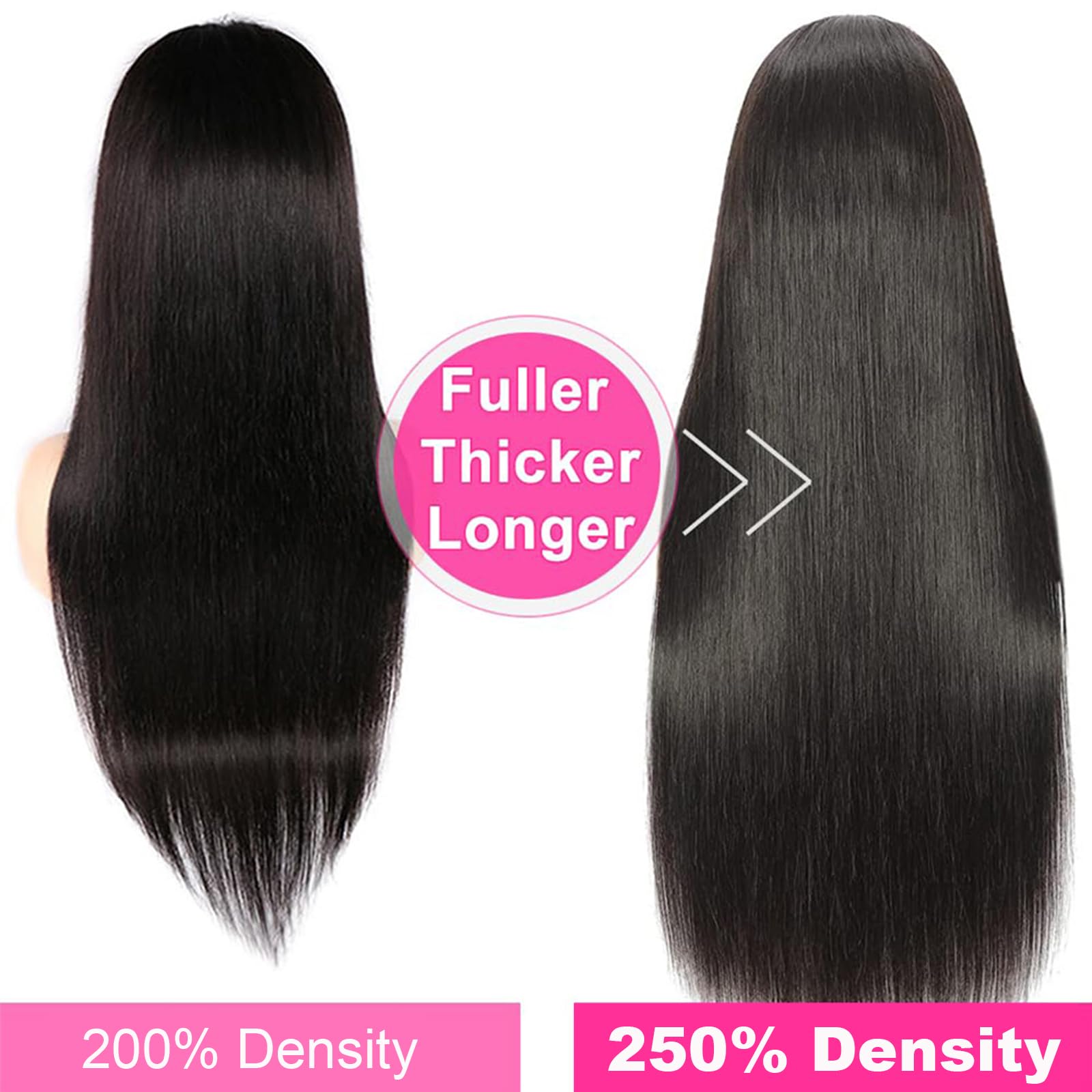 13x6 30 Inch HD Lace Front Wigs Human Hair - Pre Plucked 280g-290g Glueless Lace Frontal Wigs for Black Women | Straight Human Hair Wigs for Daily Wear, Parties & Special Occasions