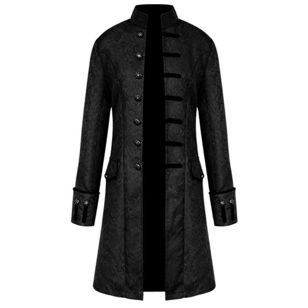 DIOMOR Men's Vintage Royal Noble Tailcoat - Spring Warm Party Jacket with Buttons | Middle Eastern Inspired Overcoat for Weddings, Gala Events & Formal Occasions