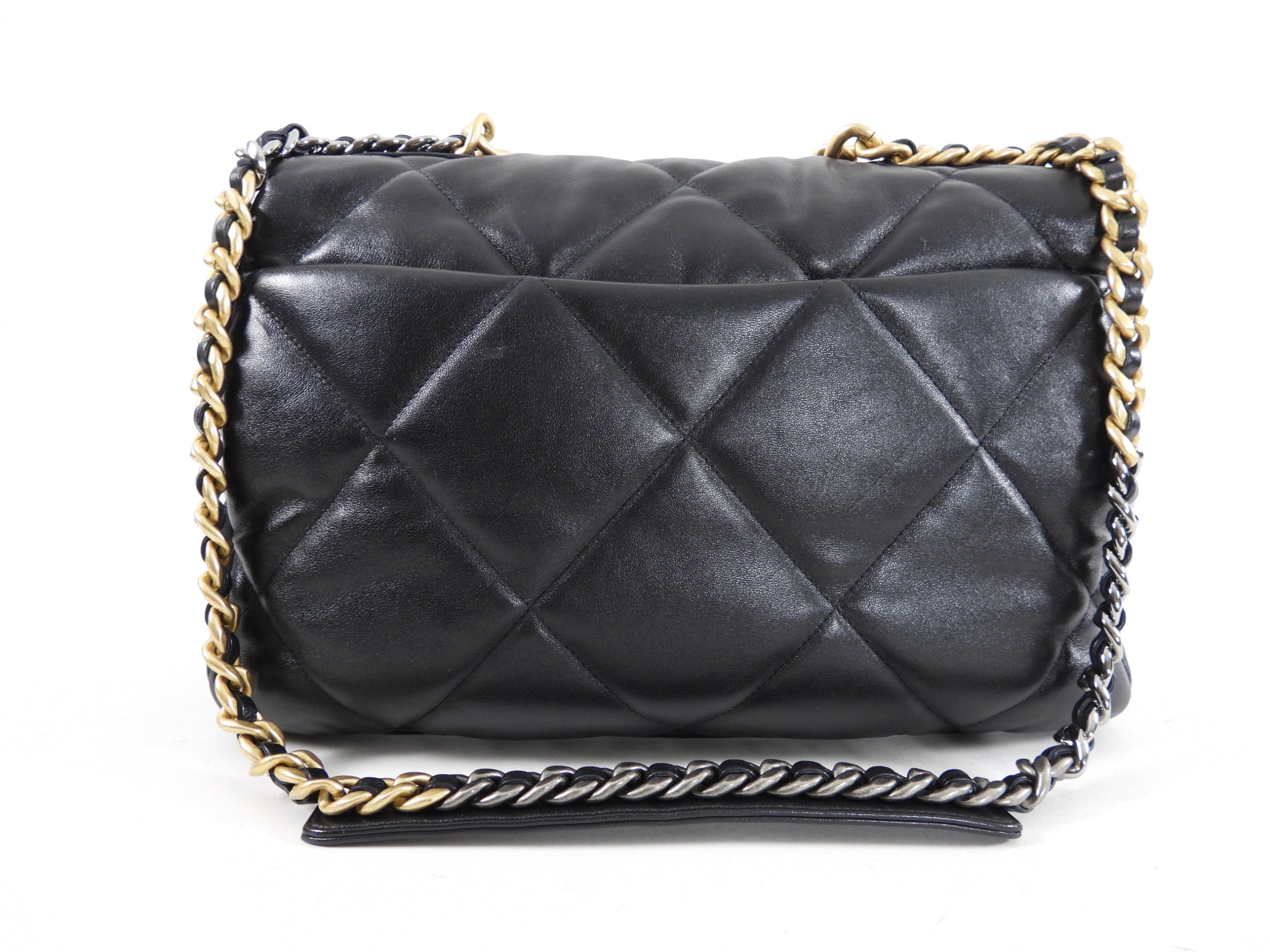 Chanel 19 Black Quilted Leather Maxi Flap Bag - Luxury Designer Handbag for Women | Perfect for Evening Events, Parties & Special Occasions