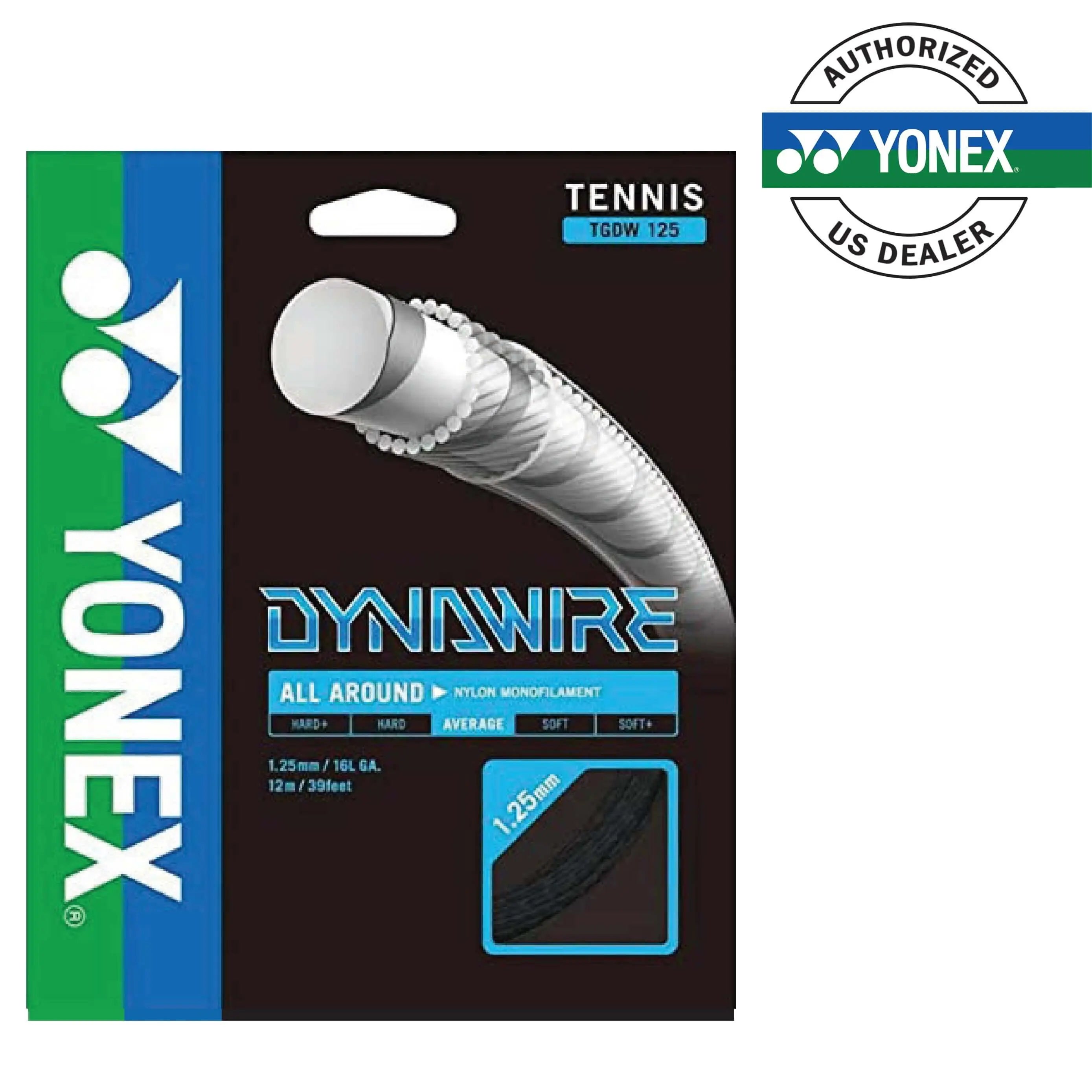 Yonex Dynawire 125 / 16L Tennis String - High Performance Synthetic Gut for Power & Control - Perfect for Recreational & Competitive Players