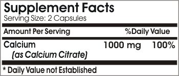 Naturetition Calcium Citrate 1000mg - 200 Capsules | No Additives, High Absorption | Supports Bone Health & Muscle Function for Active Lifestyles