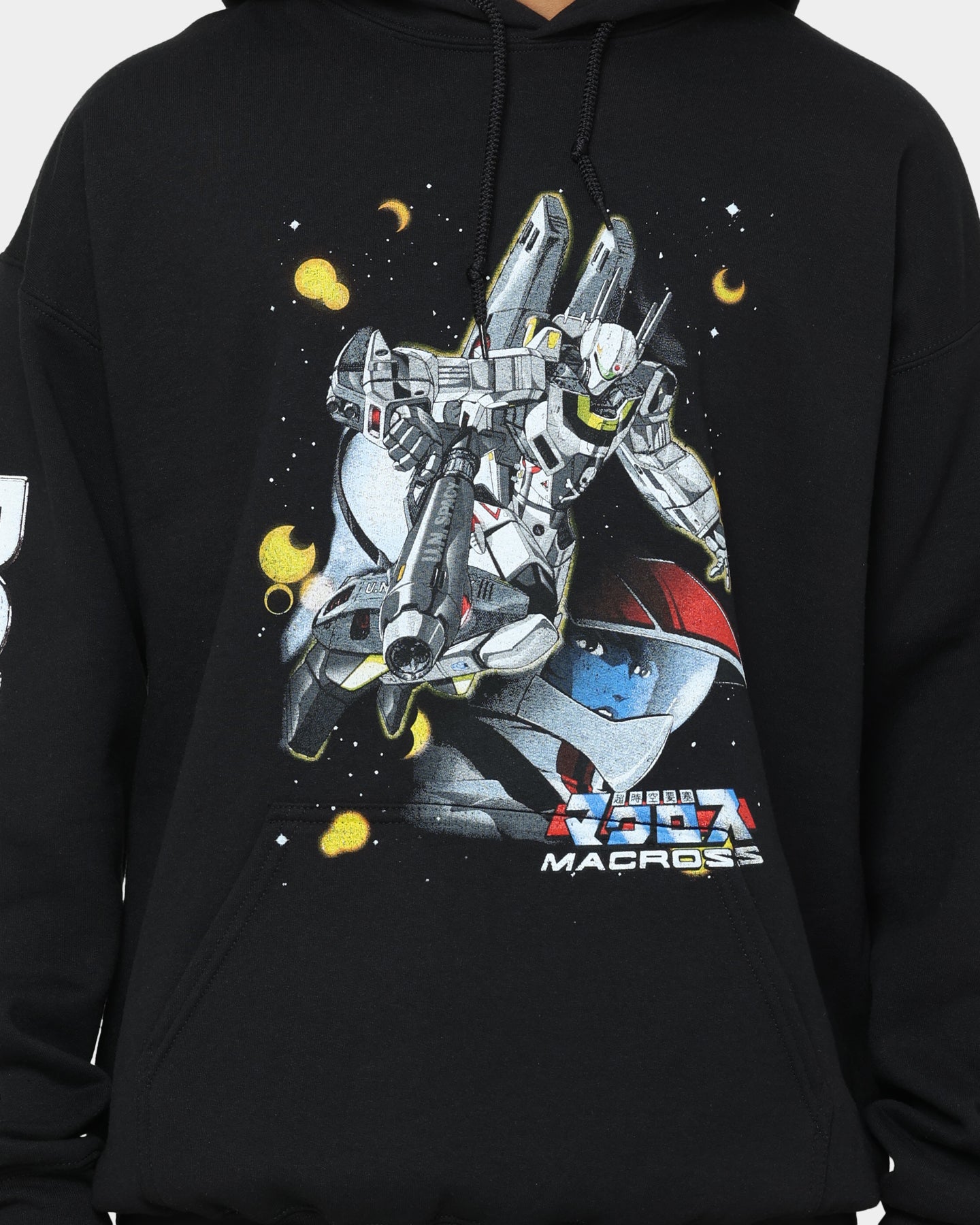 Robotech Macross Saga Hoodie - Black | American Thrift | Anime Streetwear for Cosplay & Casual Wear