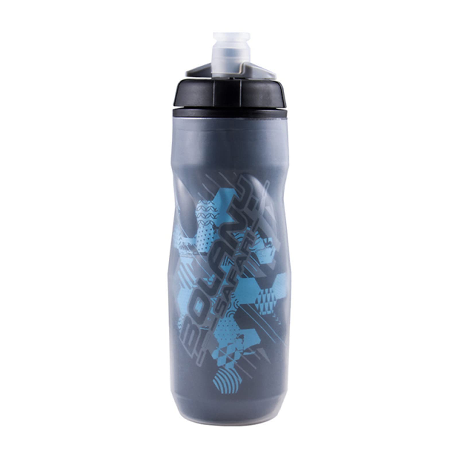 **20oz Insulated BPA-Free Squeeze Water Bottle for Sports & Outdoor Activities - Leakproof Handheld Squirt Bottle for Running, Cycling, Hiking, Gym Workouts (Black Blue)**