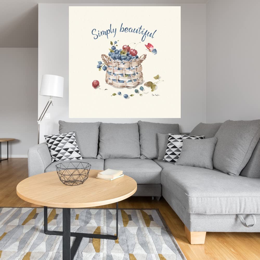 Summer Garden XIV Canvas Wall Art Print by Lisa Audit - 32x32 Inch Ready to Hang Painting for Living Room, Bedroom, Bathroom & Office Decor - Perfect for Home, Kitchen, Dining Room & Bar Wall Decor